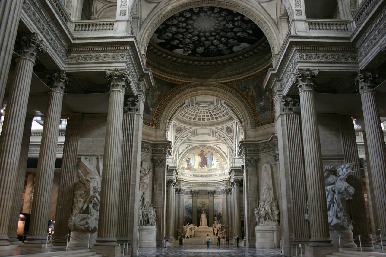 pantheon paris columns free photo