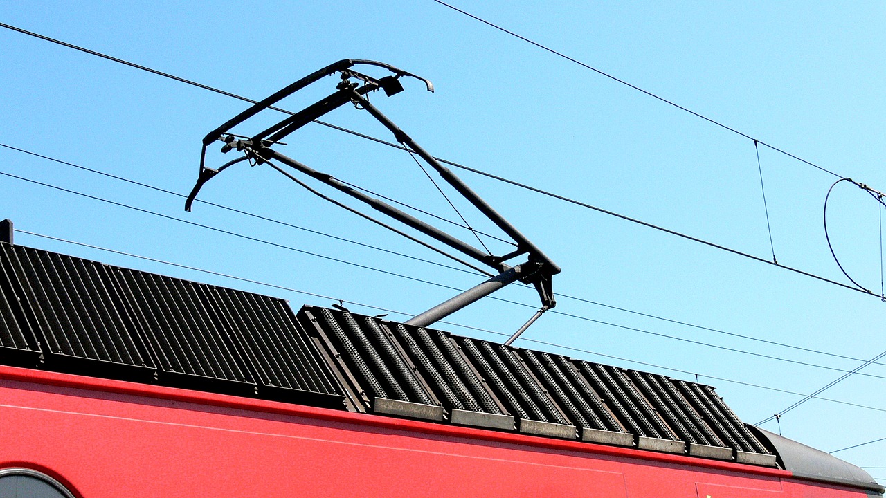 pantograph electric locomotive contact wire free photo