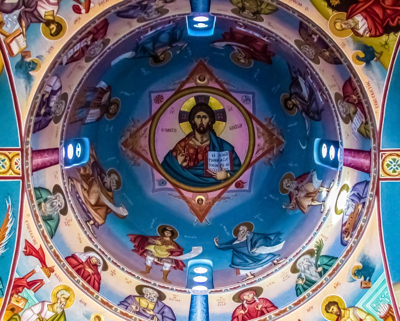 Download free photo of Pantocrator,jesus christ,iconography,ceiling ...