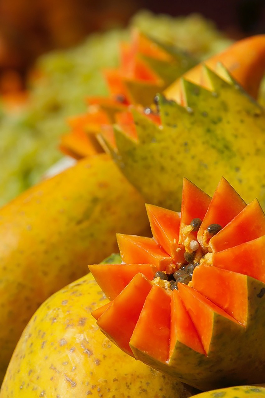 papaya  fruits  rich in vitamins free photo