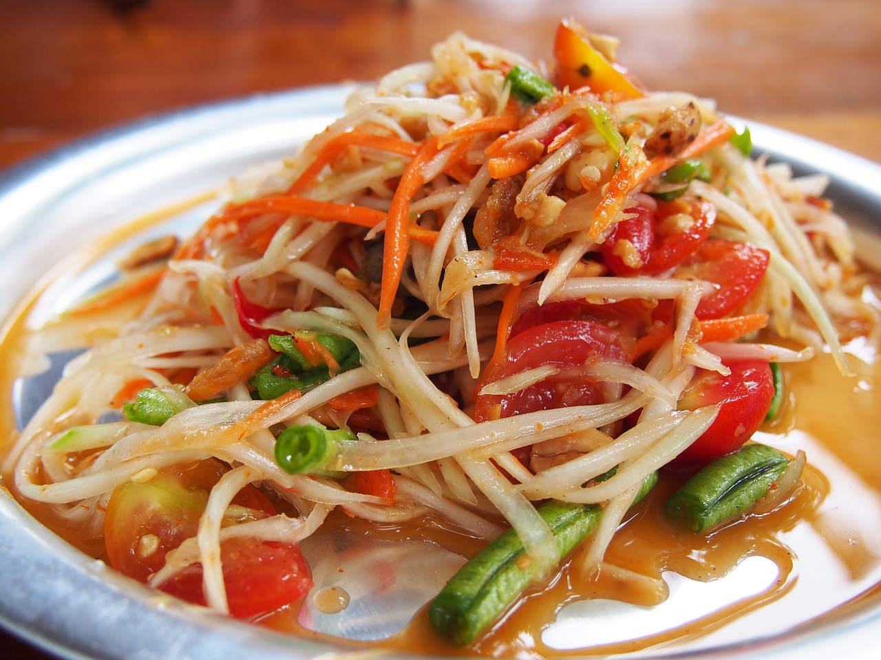 papaya salad spicy food free photo