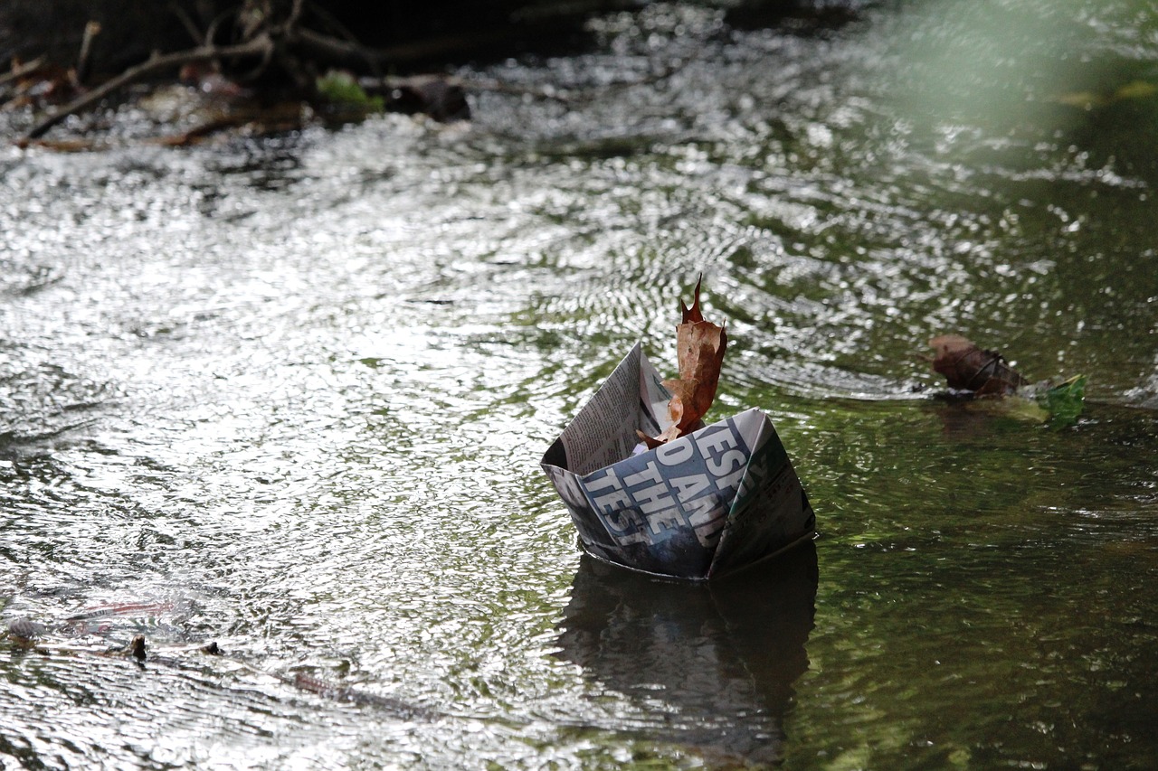 paper boat newspaper free photo