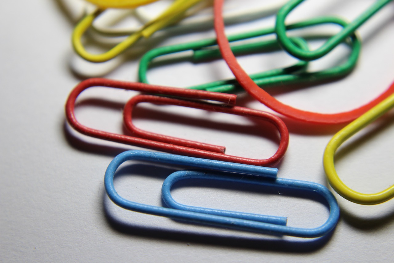 paper clips rubber colorful free photo