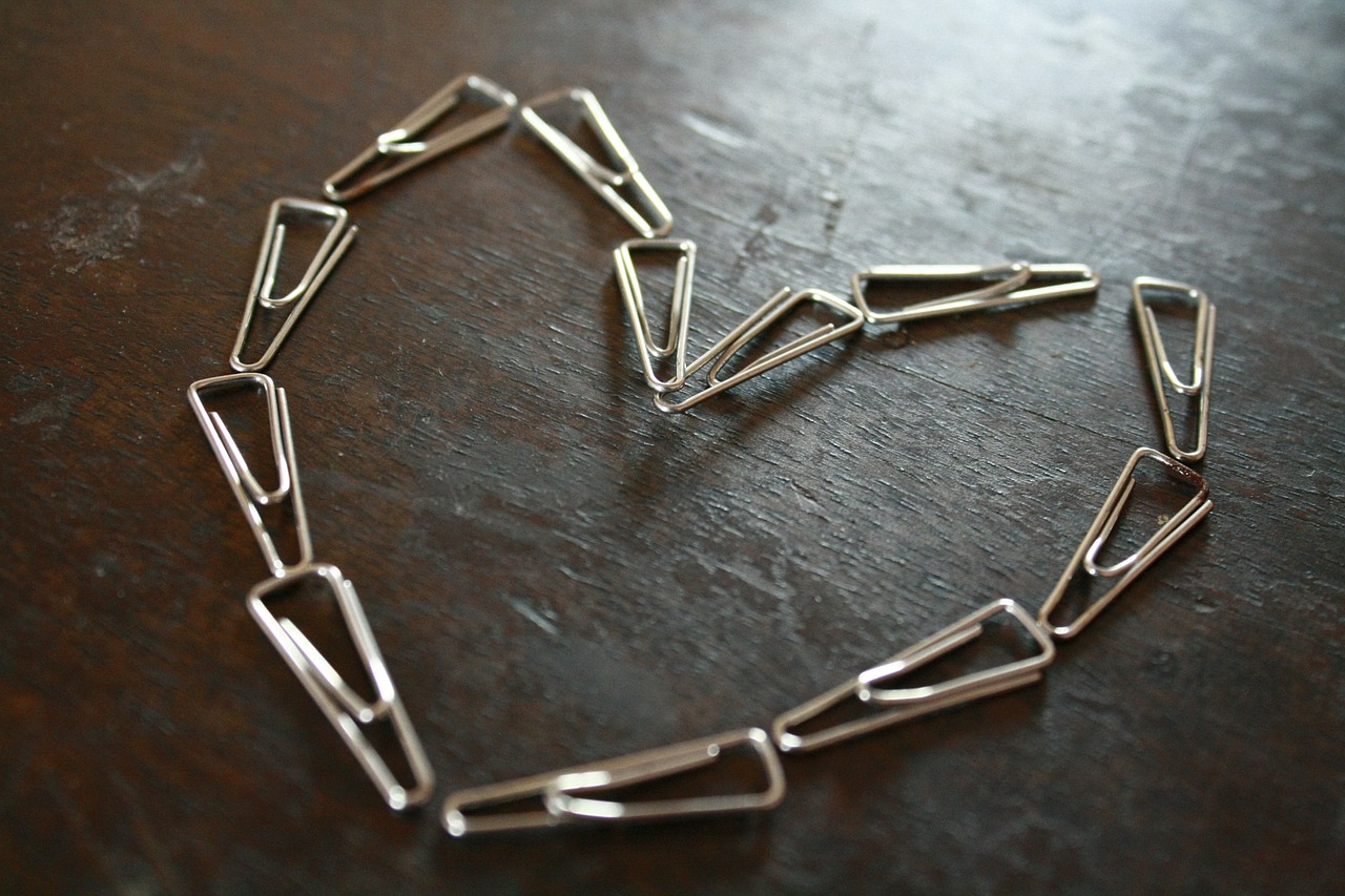 paper-clips paper clips heart free photo