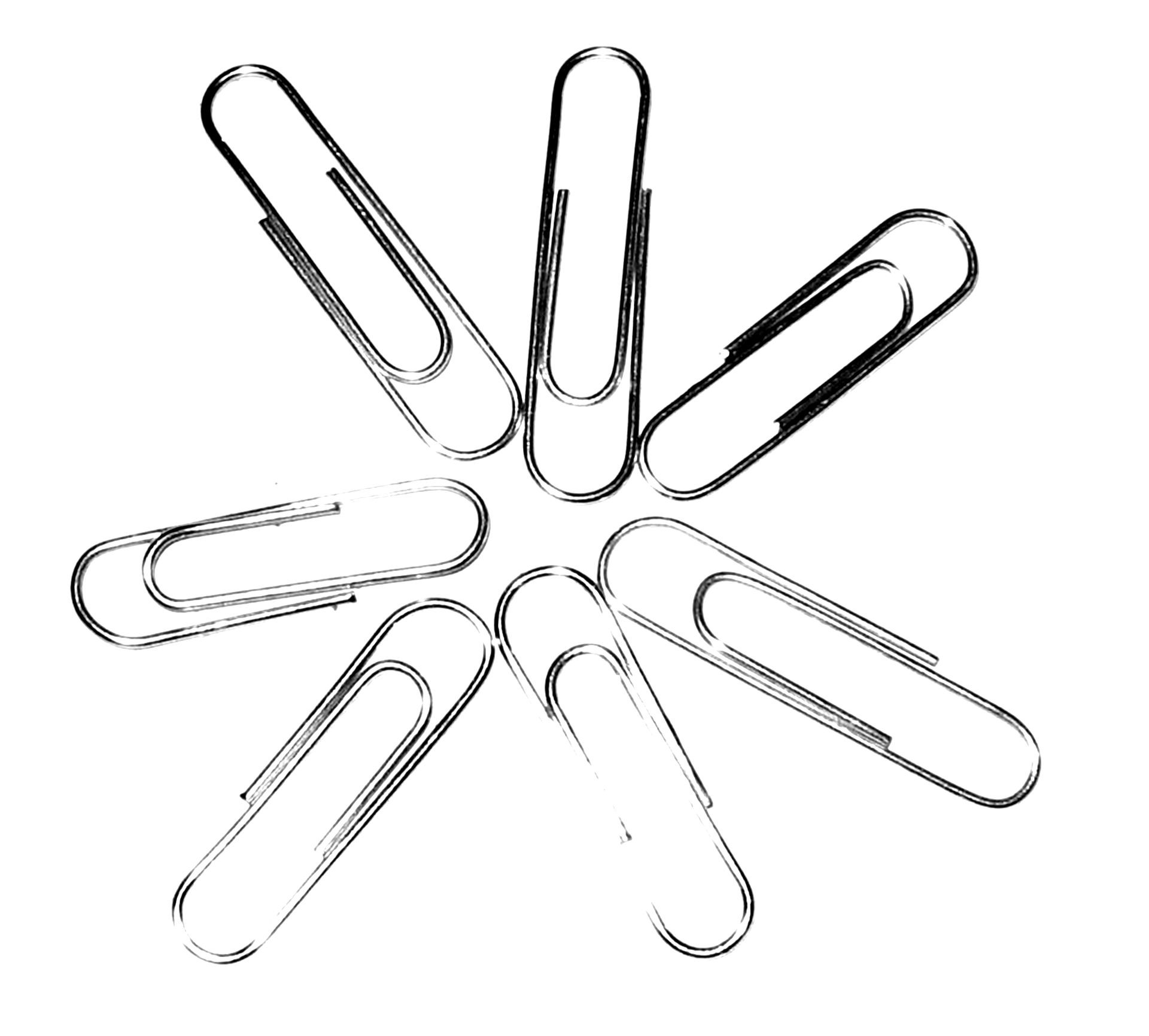paper clips white background paper free photo