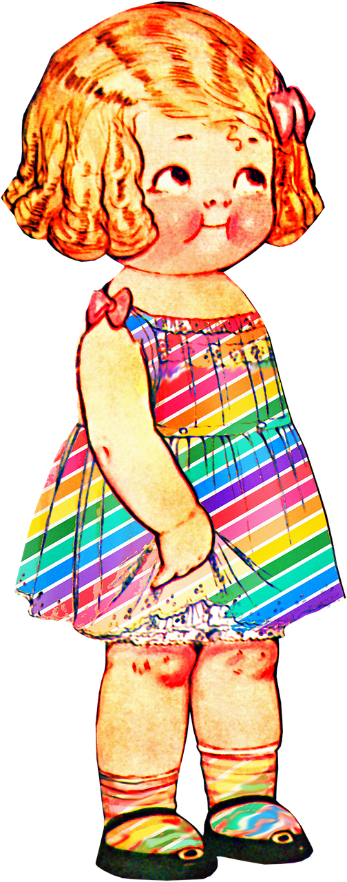 paper doll  girl  retro free photo