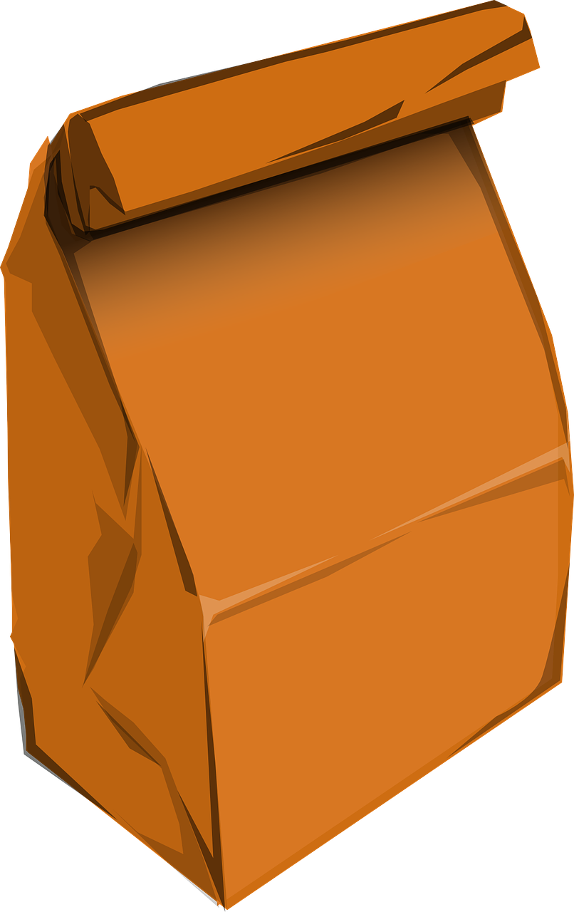 Recycling bag brown paper lunch kraft Royalty Free Vector