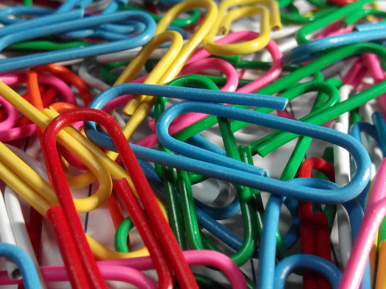 paperclip office equipment colors free photo
