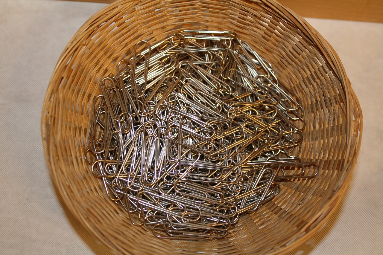 paperclip basket metal free photo