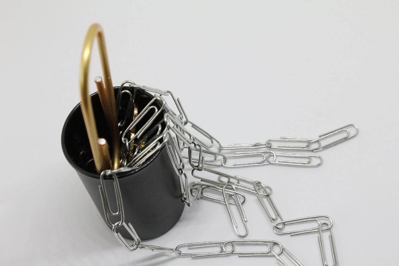 paperclips office supplies business free photo