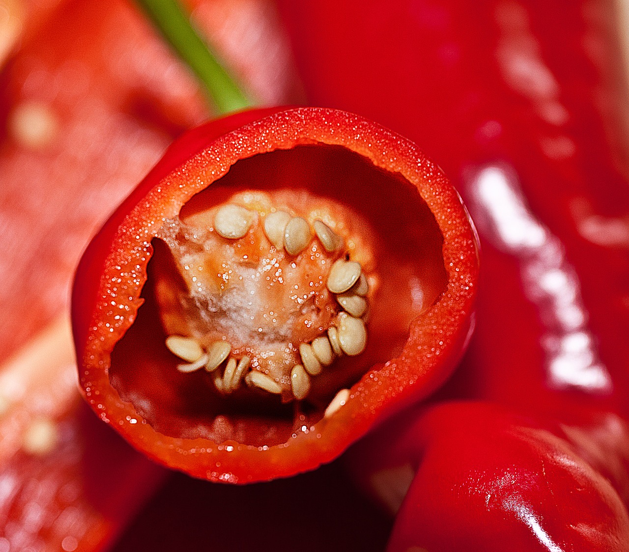 paprika fruit the inside of the peppers free photo