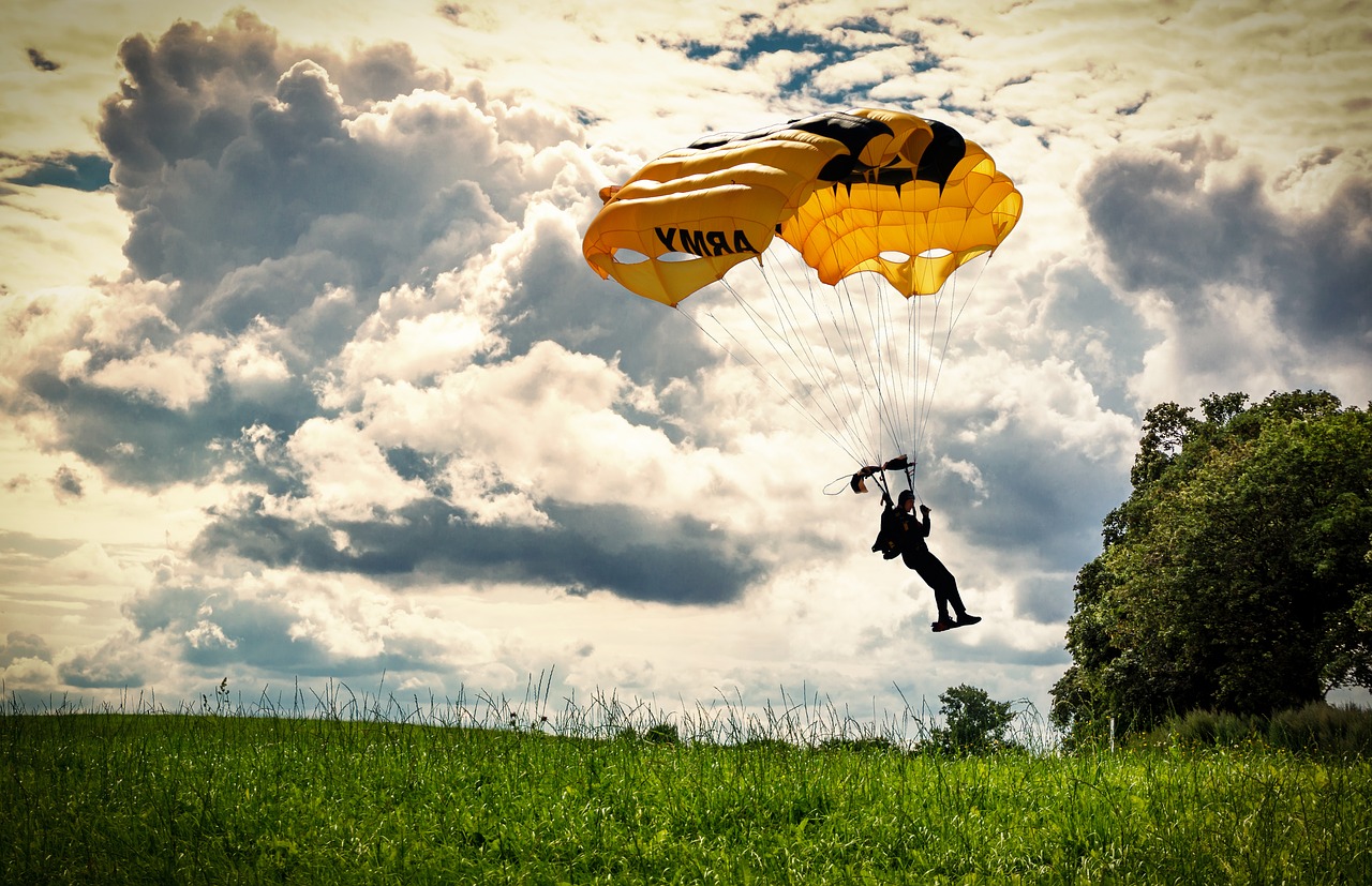 parachute nature idyllic free photo