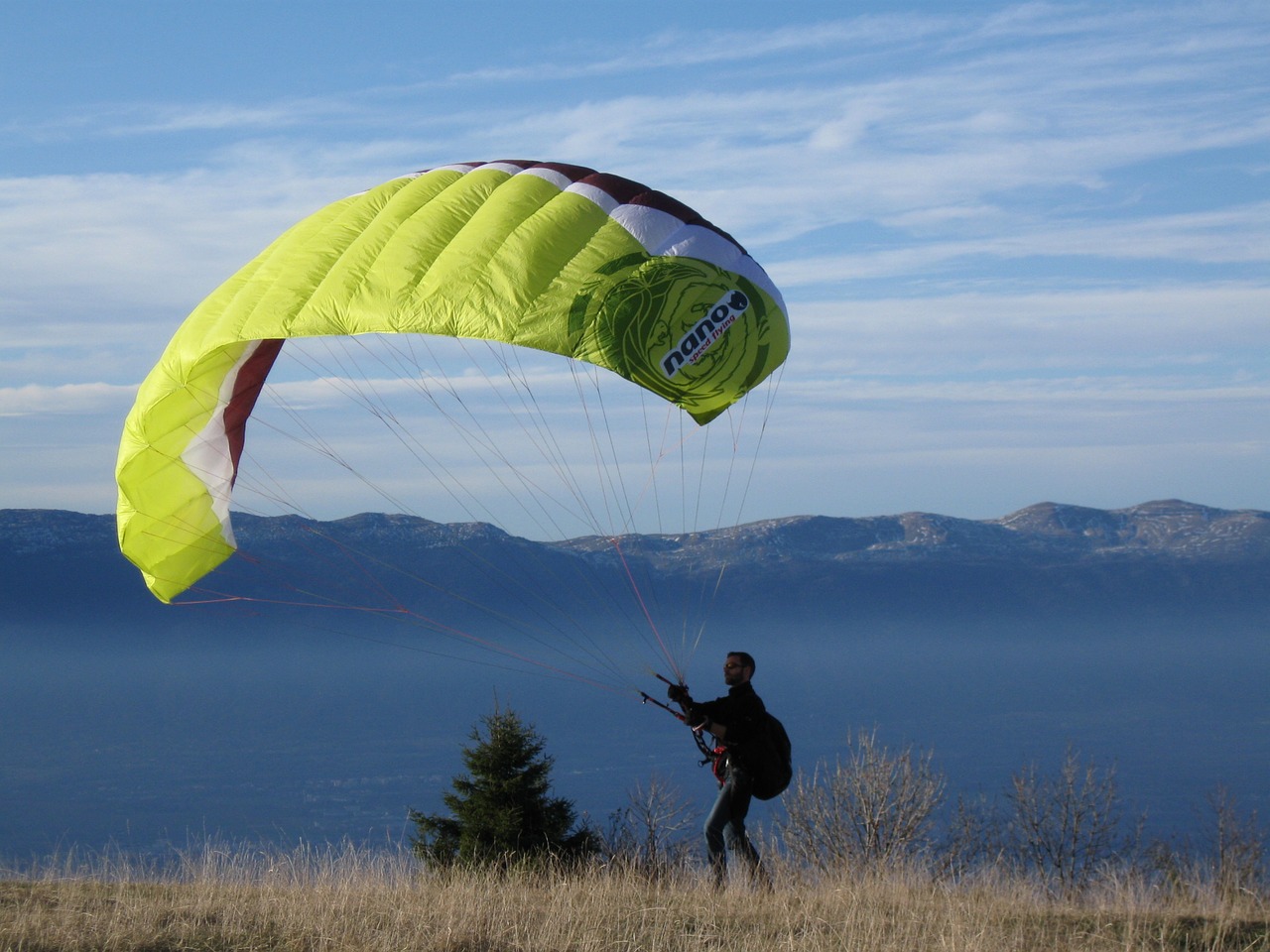 parachute mountain paragliding free photo
