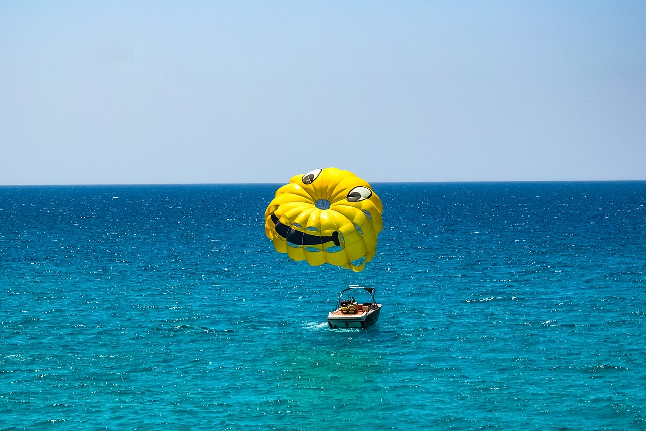 parachute  paragliding  yellow free photo