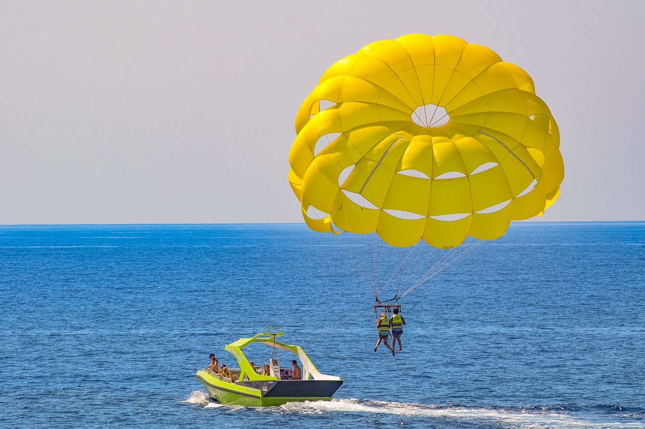parachute  paragliding  yellow free photo