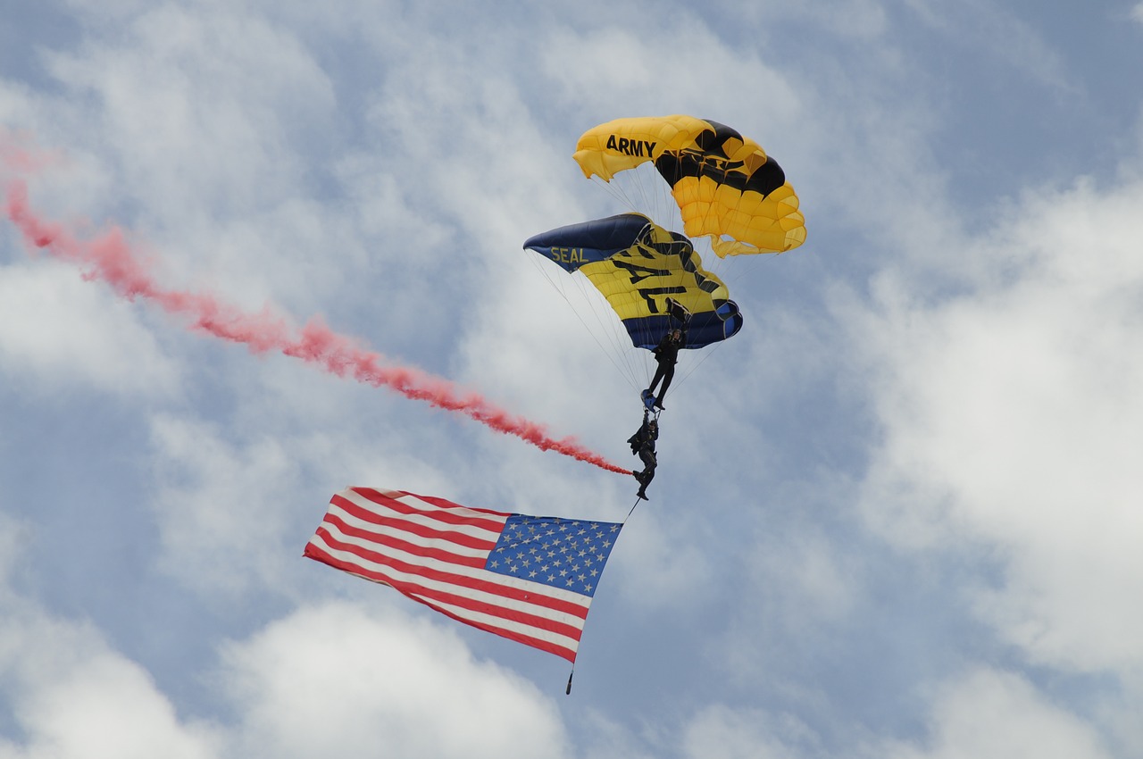 parachute flag usa free photo