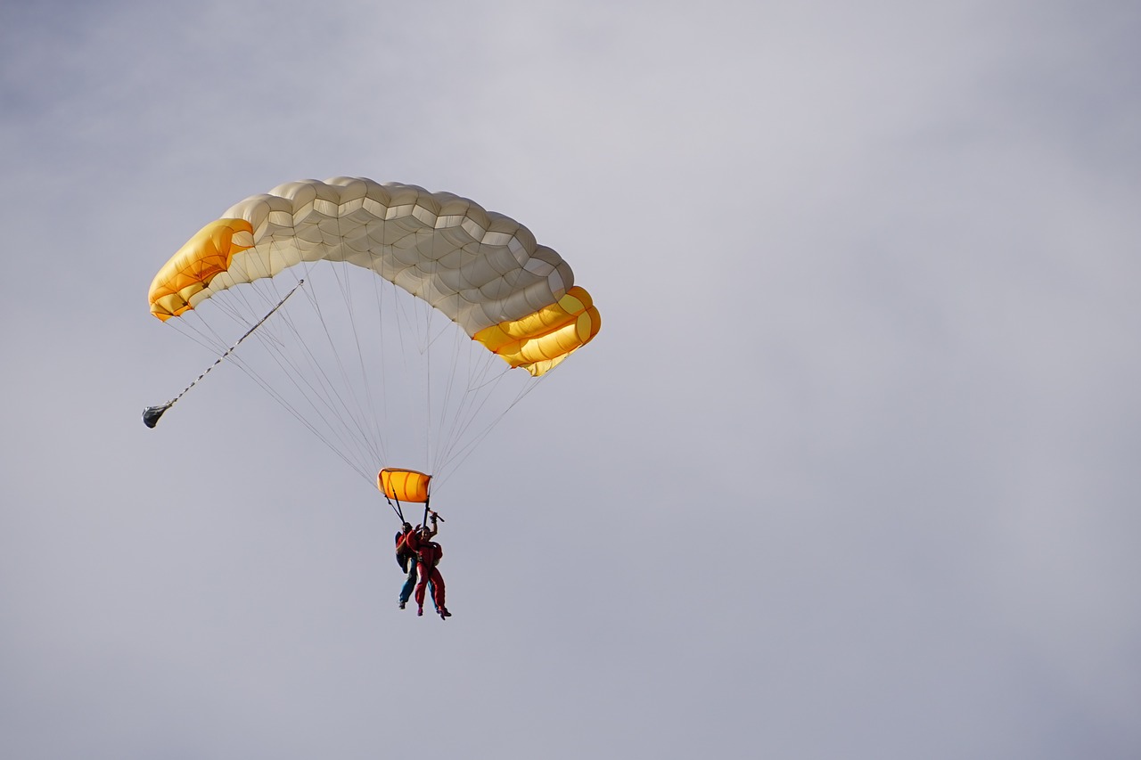 parachute tandem jump glide free photo