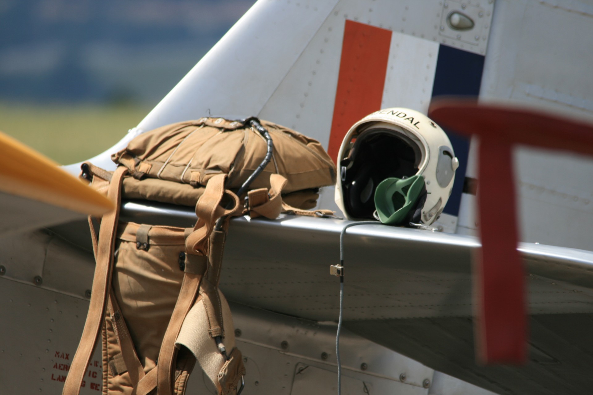 fixed wing aircraft harvard parachute helmet free photo