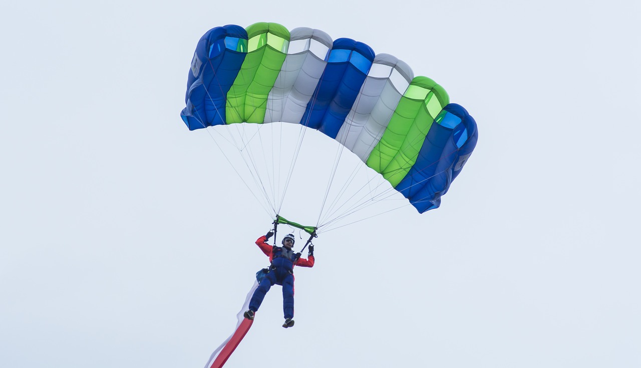 parachutes air-show jumping free photo