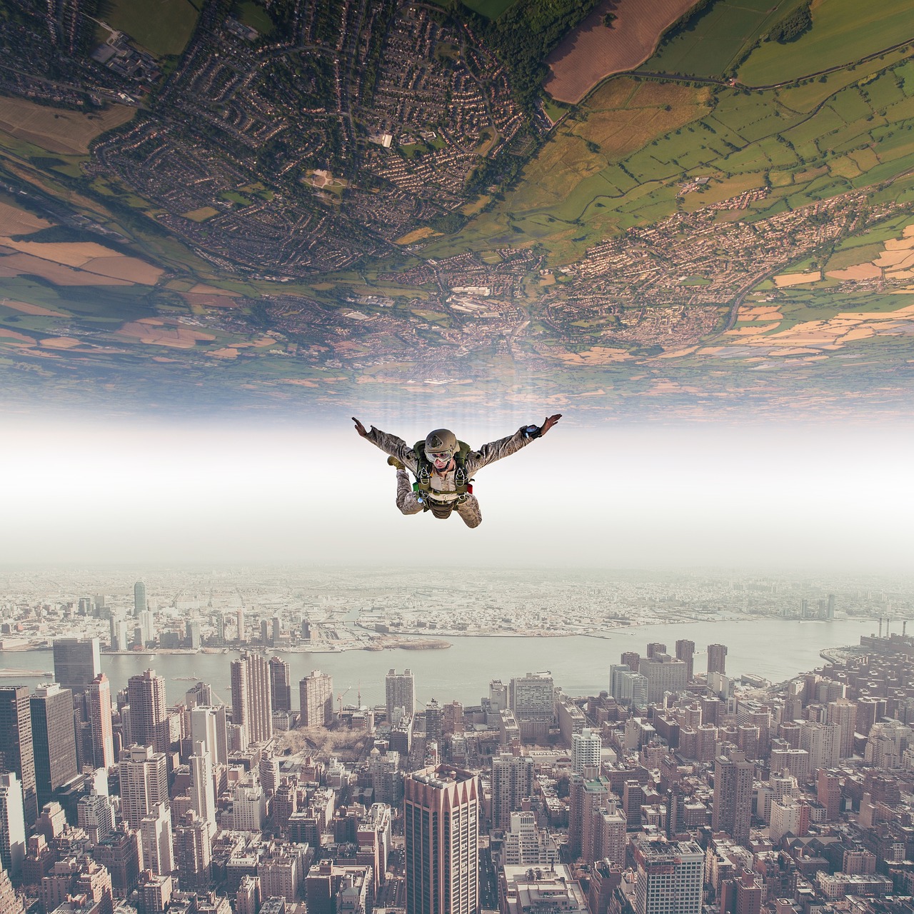 parachutist fall sky free photo