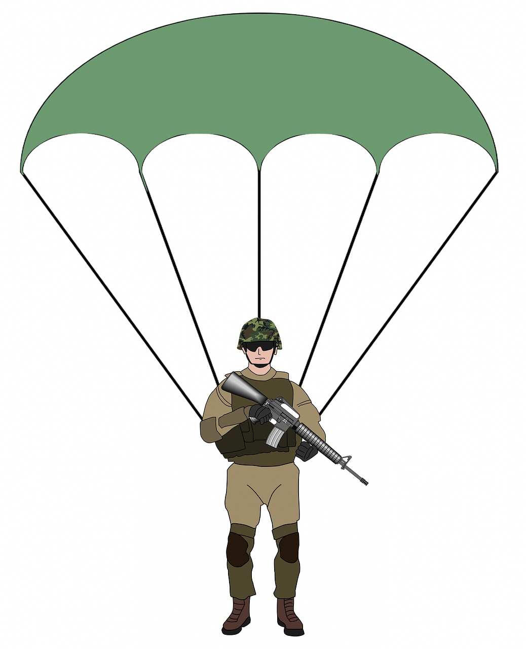 parachutist parachute army free photo
