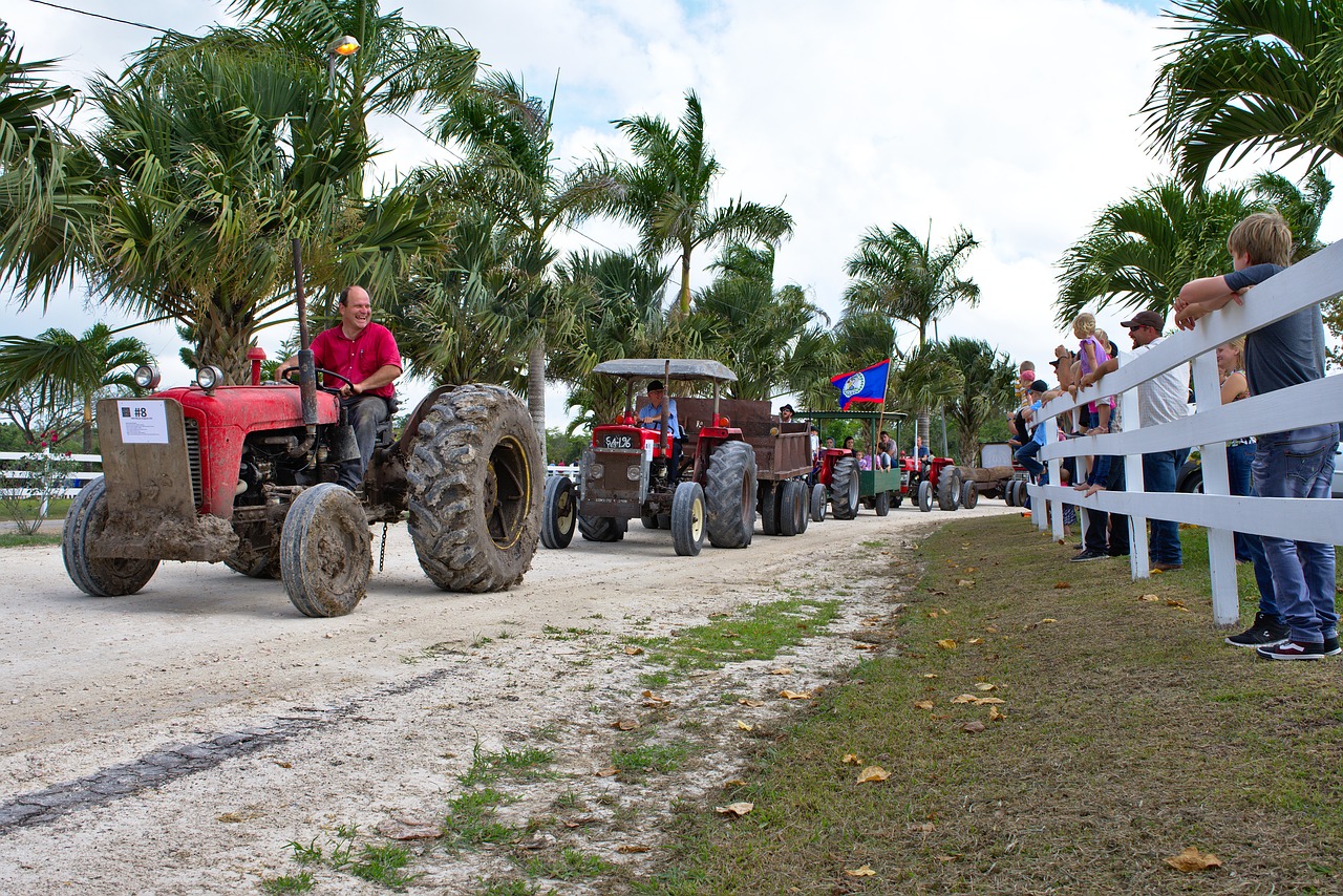 parade antique farm equipment tractors free photo