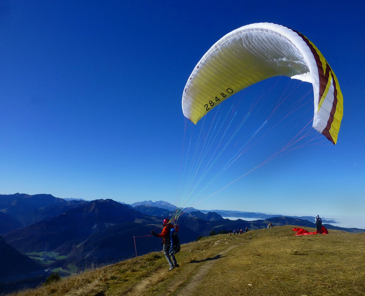 paraglider wind sky free photo