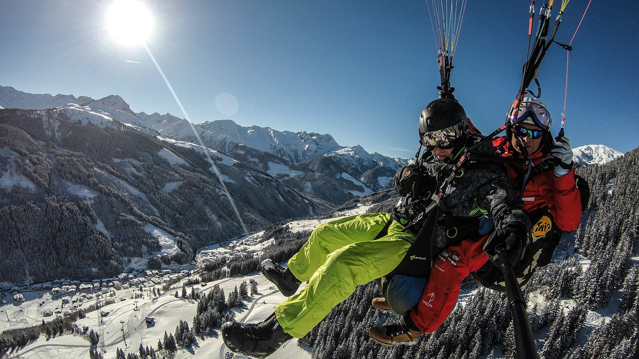 paraglider paragliding winter free photo