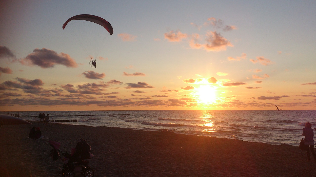 paraglider the baltic sea holiday free photo