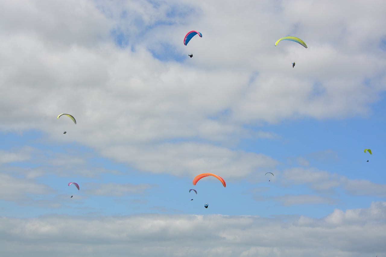 paragliders  paragliding  panoramic views free photo
