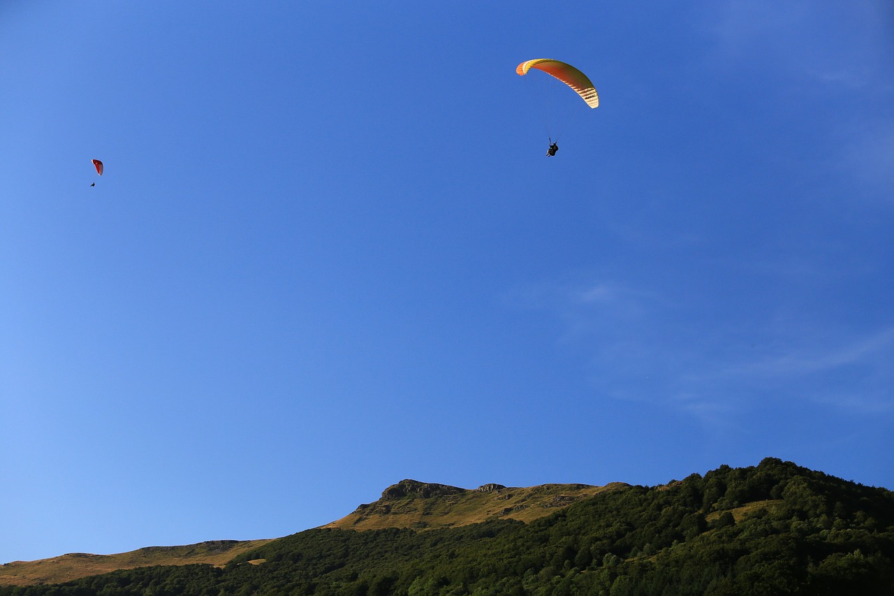 paragliding landscape fly free photo