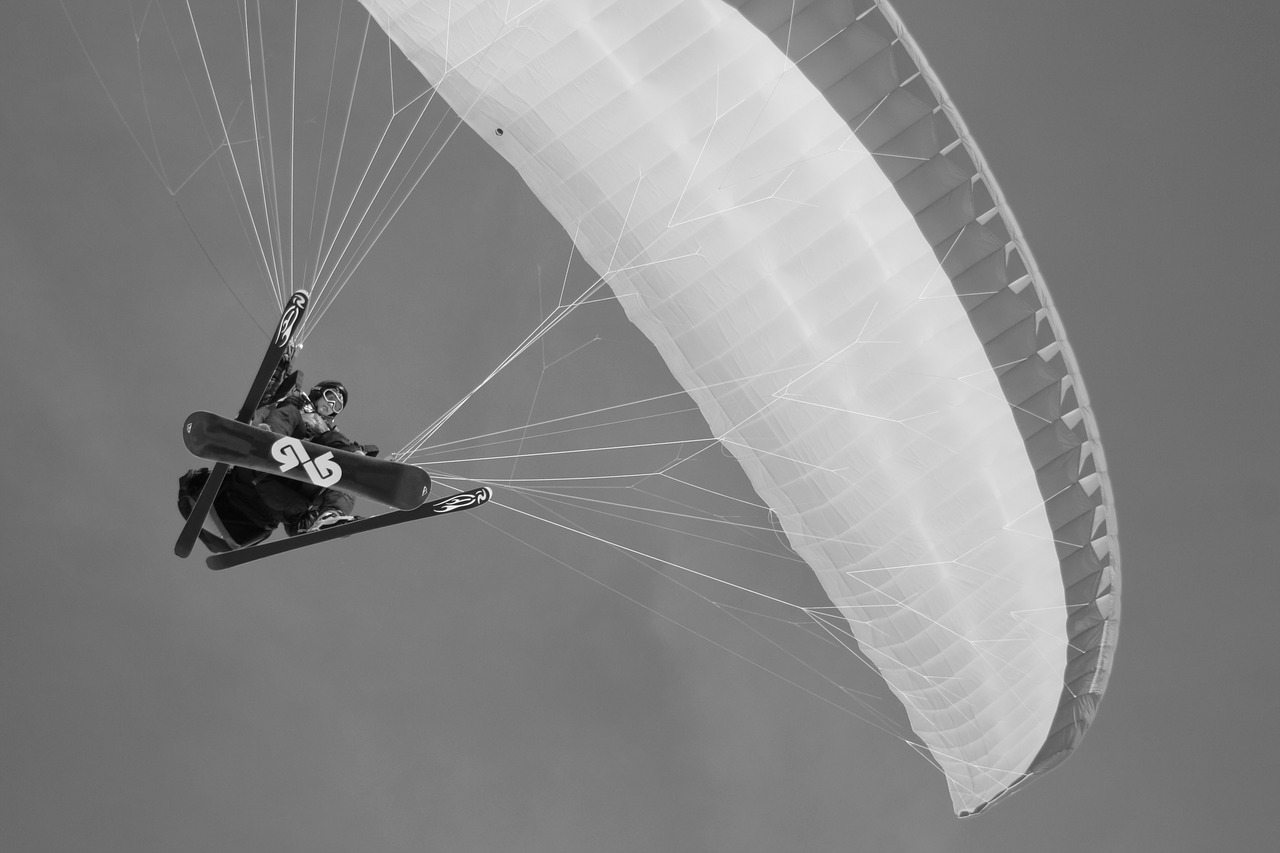 paragliding ski alps free photo