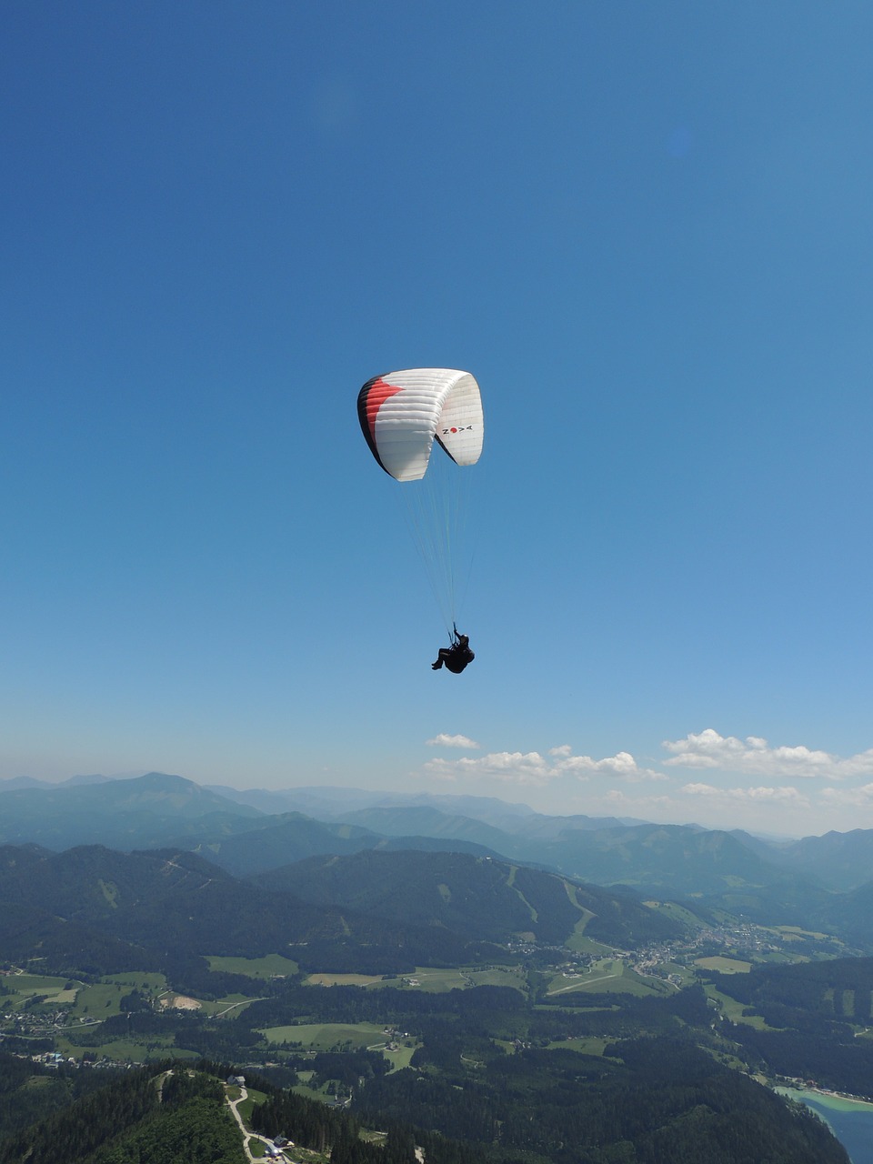 paragliding mountains fly free photo