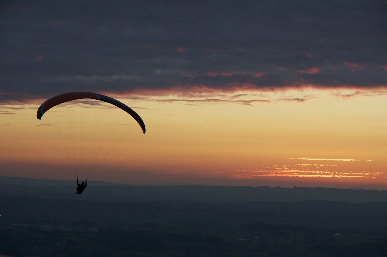 paragliding evening paraglider free photo