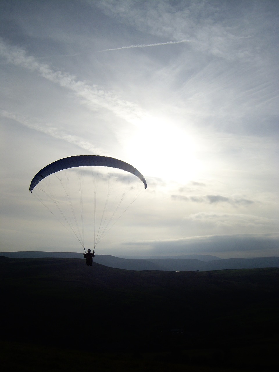 paragliding flying sunset free photo