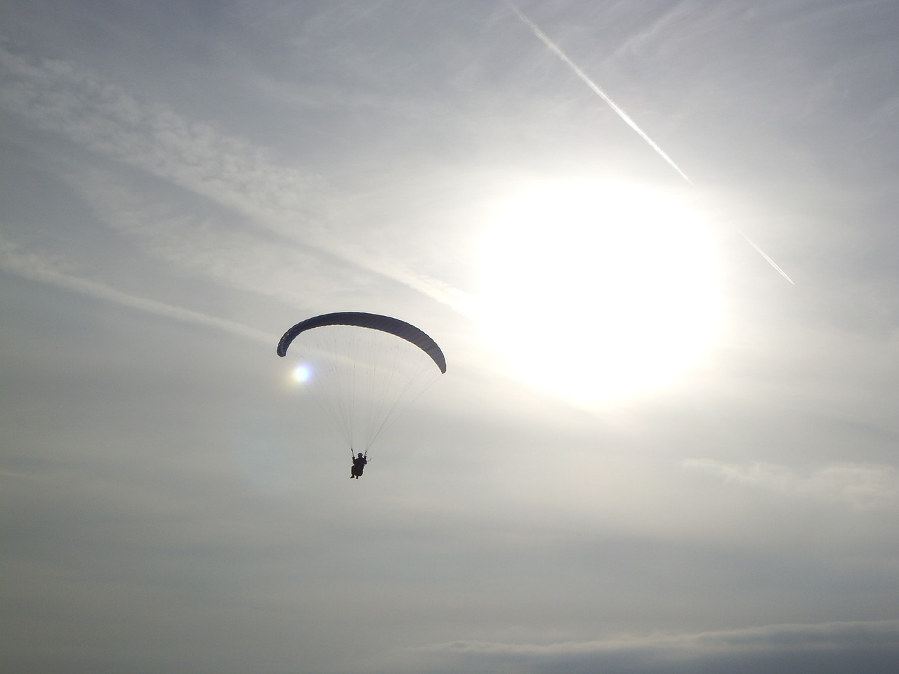 paragliding flying sunset free photo