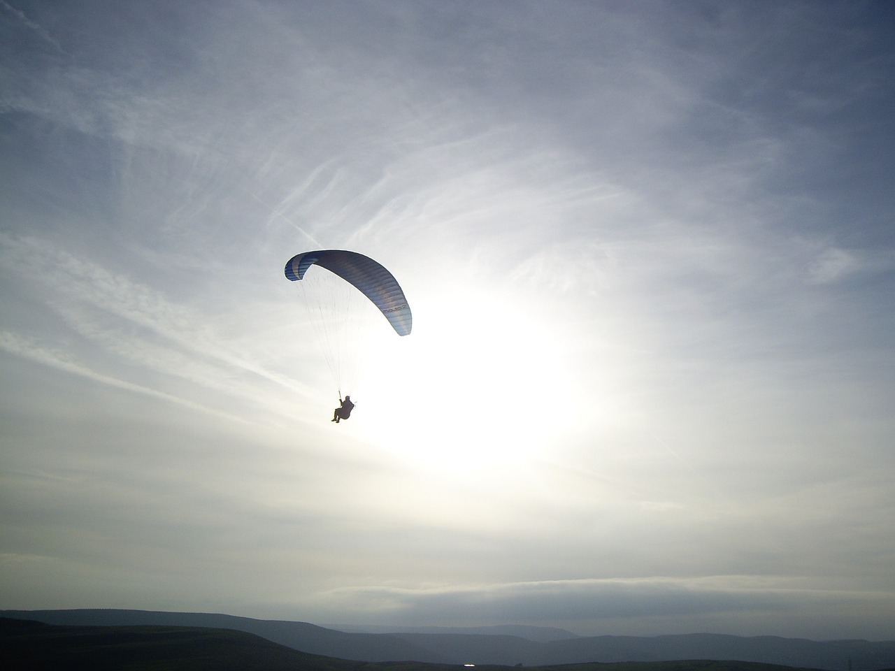 paragliding flying sunset free photo