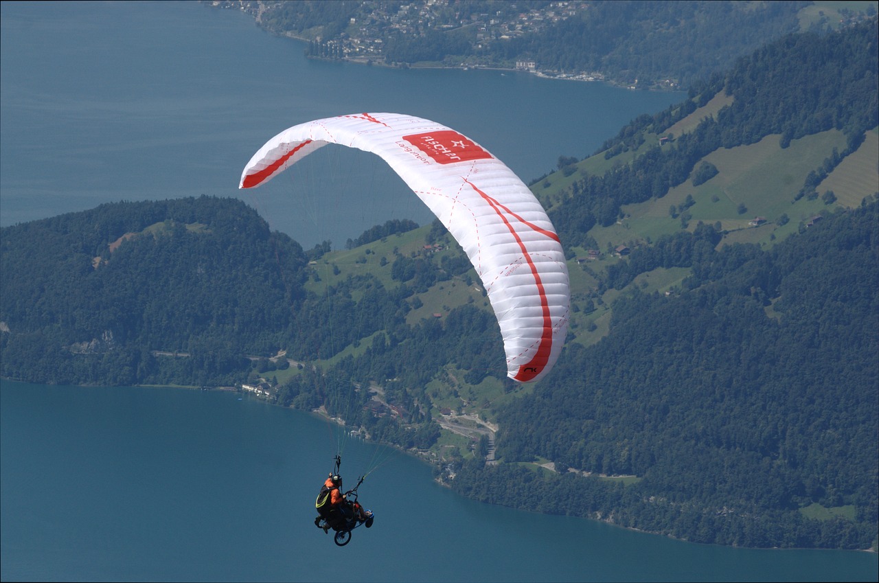 paragliding sport lake free photo