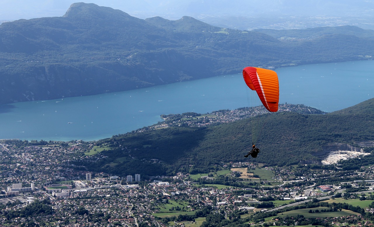 paragliding lac du bourget mountains free photo