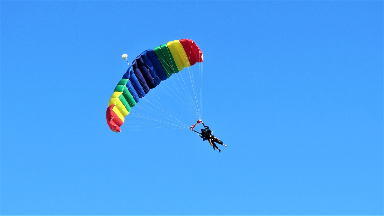 paragliding parachute plane free photo
