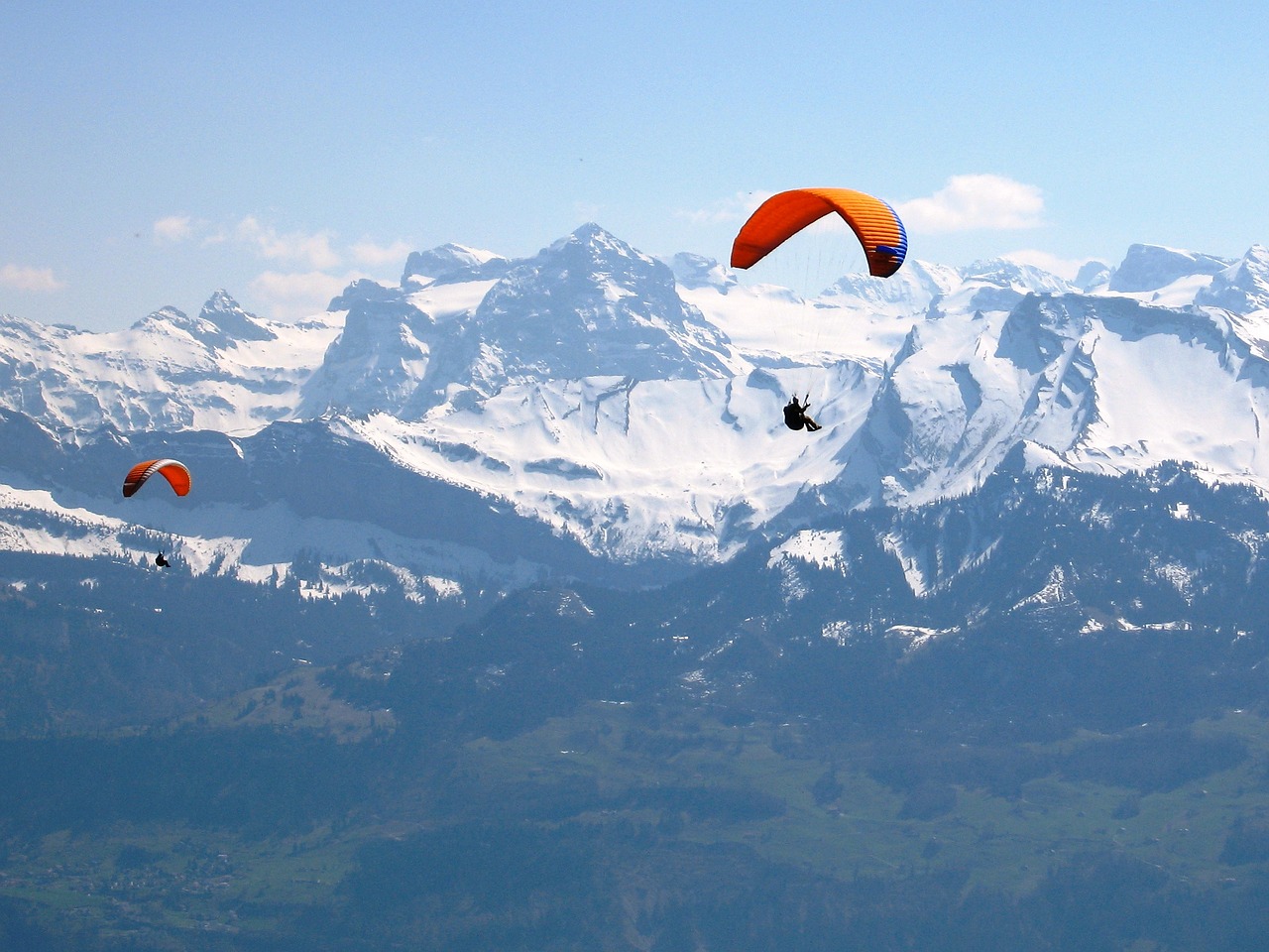 paragliding alpine switzerland free photo