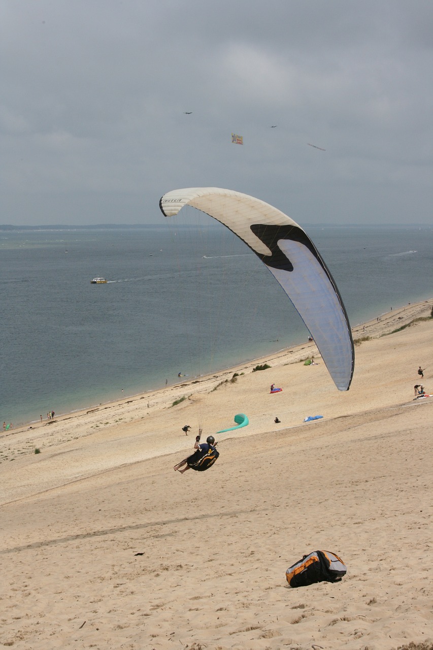 paragliding beach flying free photo
