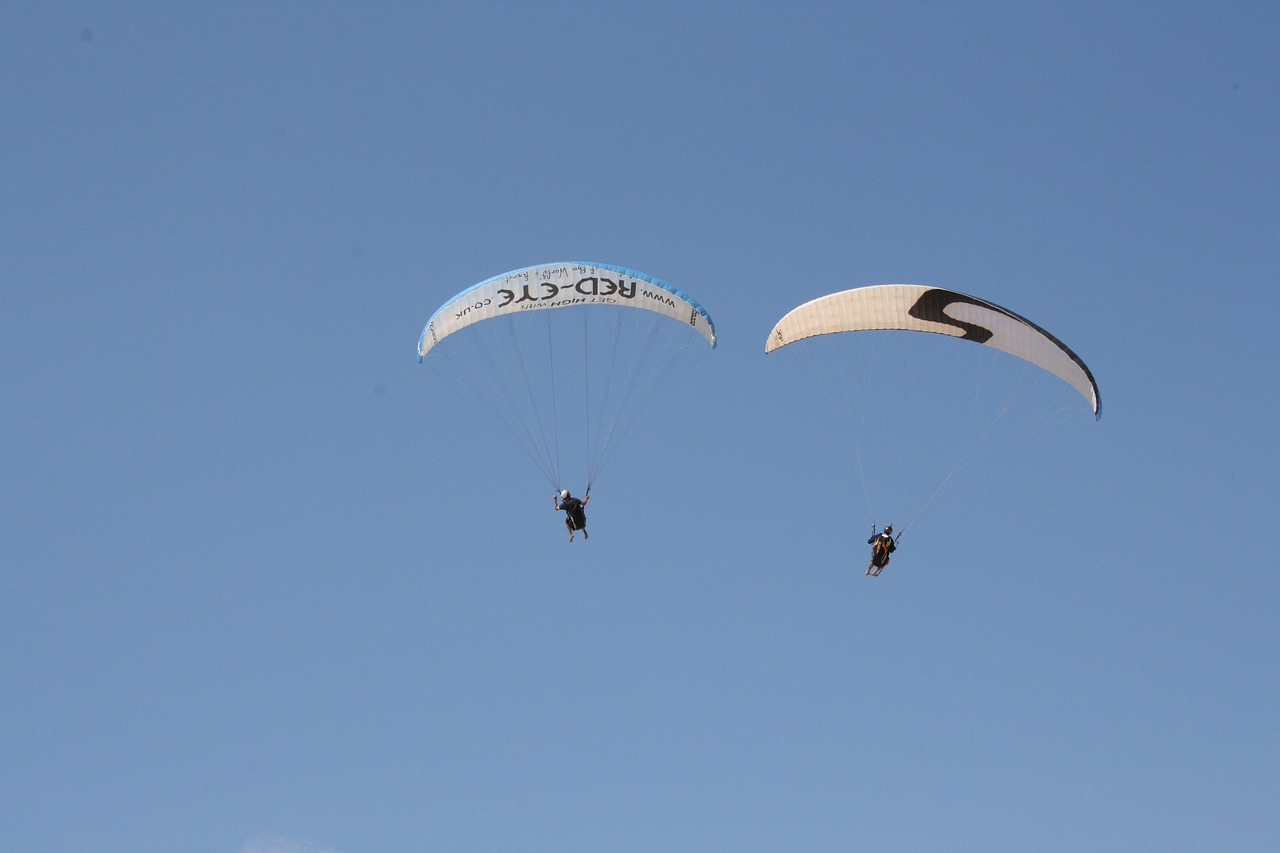 paragliding beach flying free photo