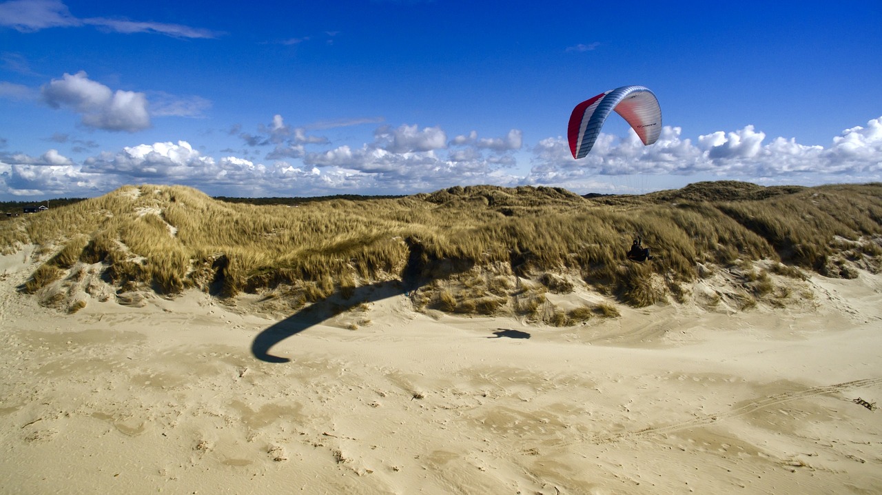 paragliding north sea dune free photo