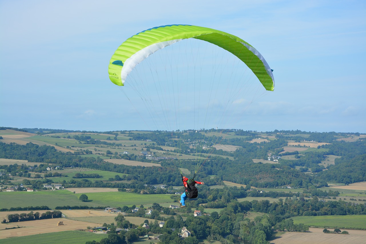 paragliding  free flight  normandy free photo