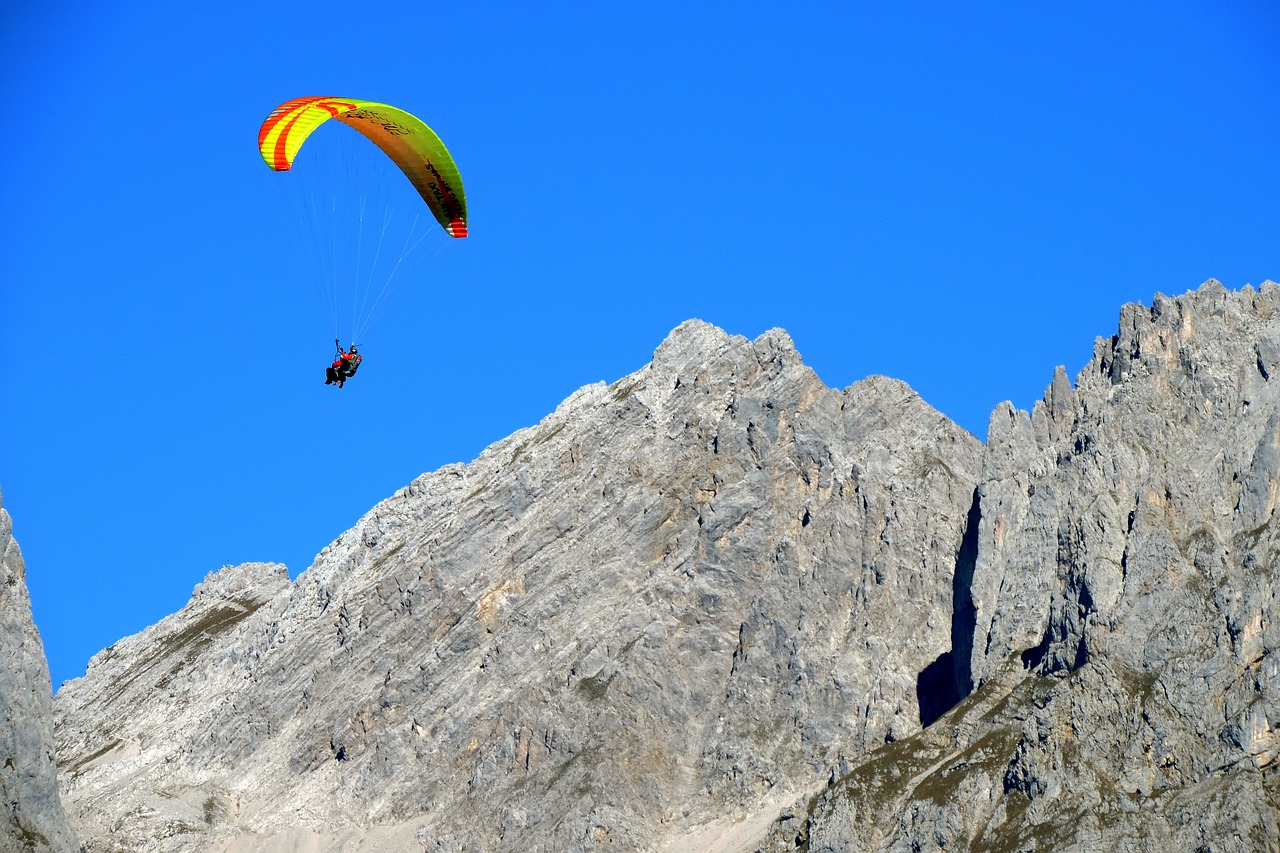 paragliding  tandem flight  wilderkaiser free photo
