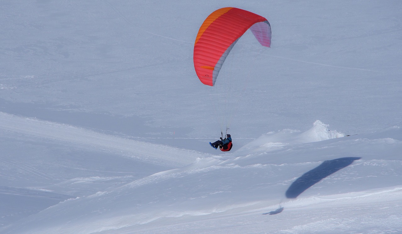 paragliding  snow  mountain free photo