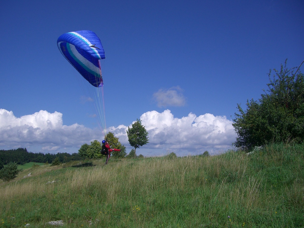 paragliding start trial pilot free photo