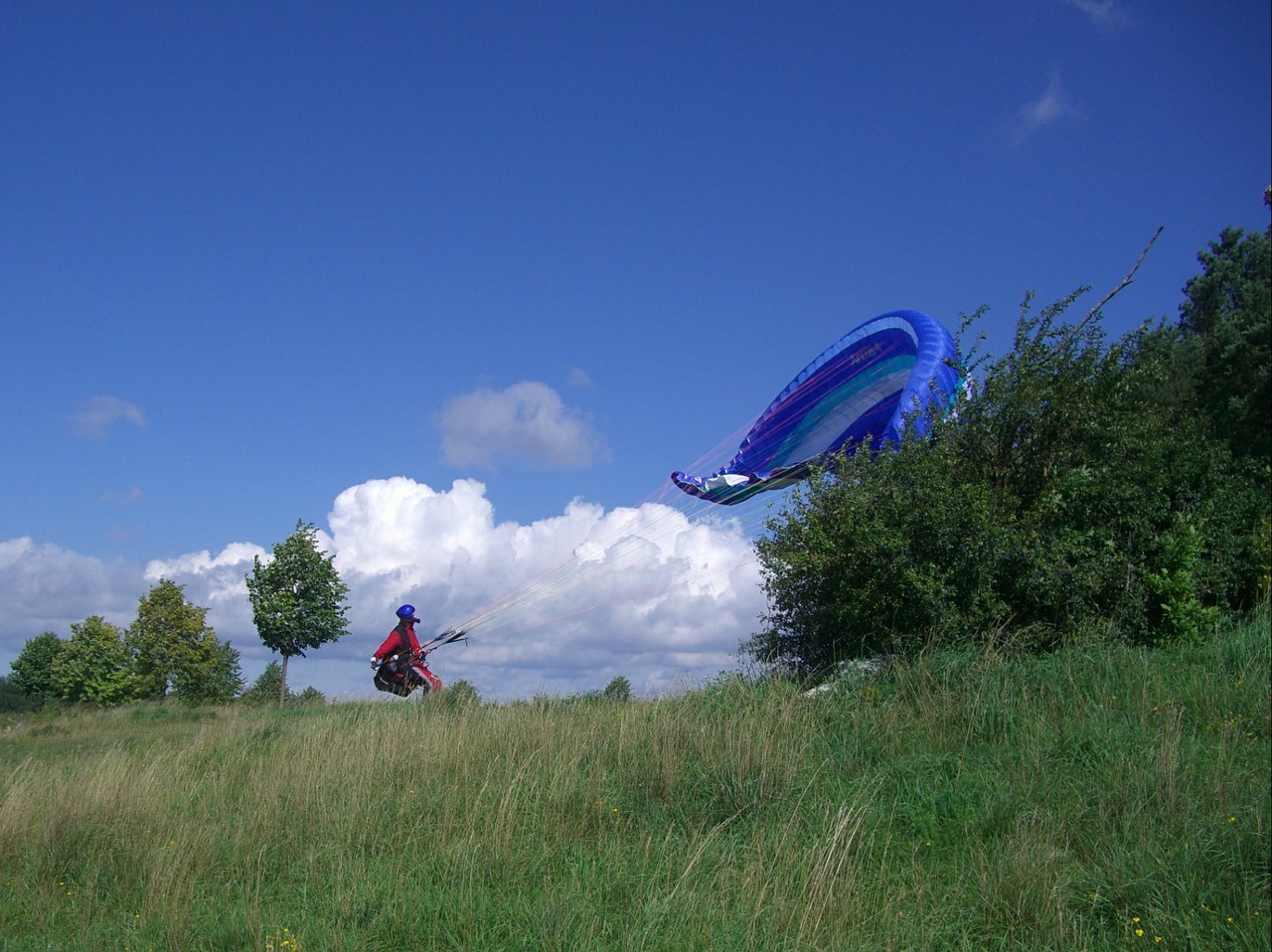 paragliding start trial pilot free photo