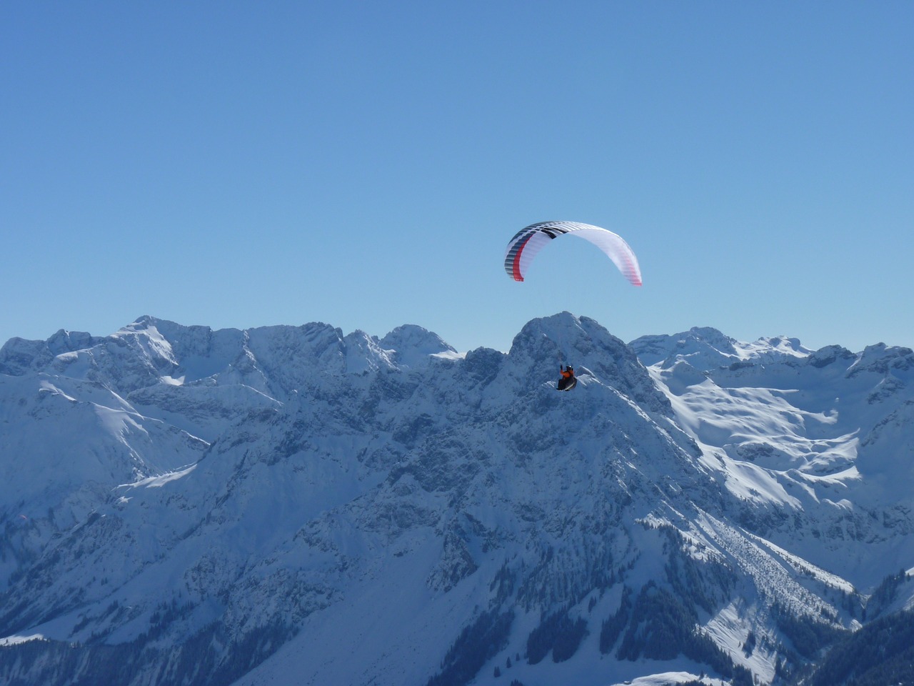 paragliding paraglider winter free photo